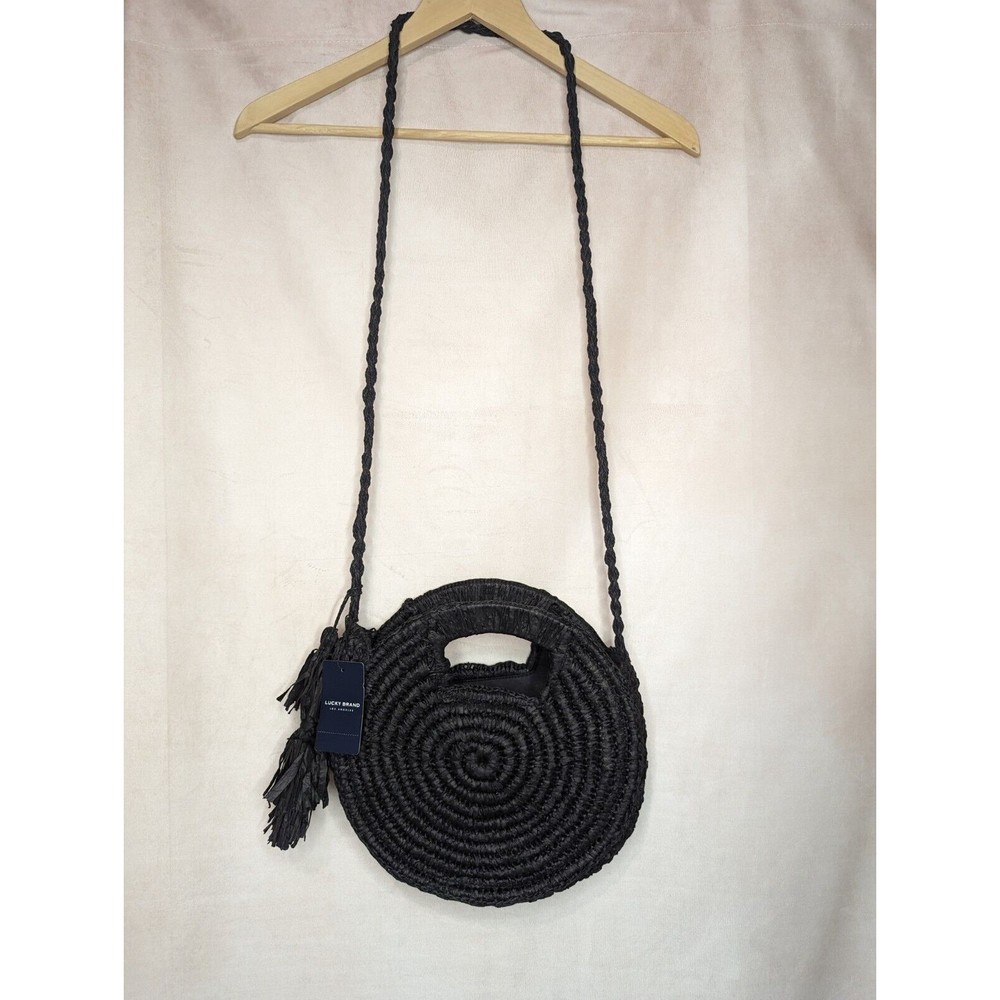 NWT Lucky Brand Black Woven Crossbody Bag - Picture 2 of 11